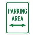 Signmission Parking Area W/ Bidirectional Arrow Heavy-Gauge Alum Rust Proof Parking, 18" x 24", A-1824-23467 A-1824-23467
